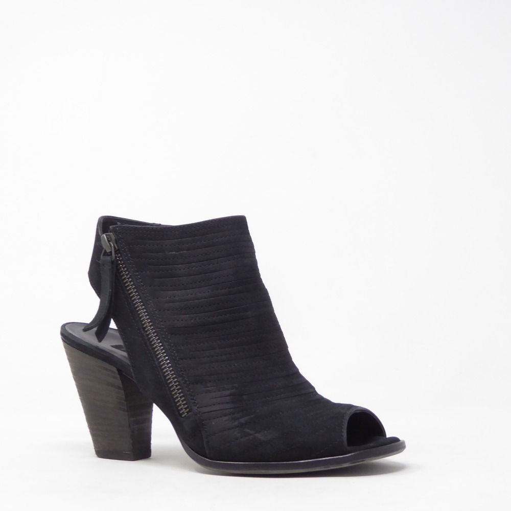 Paul Green Women Cayanne Peep Toe Sandals Black Side Zip Slingback 6.5 US / 4 UK